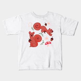Squirrels & Mushrooms Kids T-Shirt